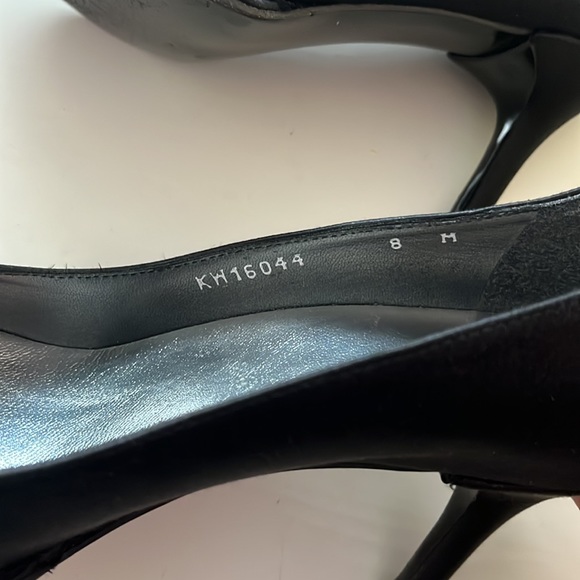 Stuart Weitzman black satin pumps with a diamond detailing - Picture 7 of 7
